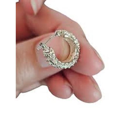 Vintage Monet Crystal Hoop Earring