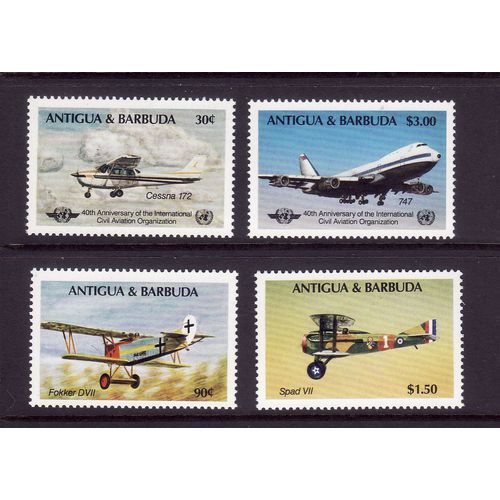 ANTIGUA & BARBUDA 1985 AIRCRAFT SG 934 / 937 SET 4 VALS U/M MINT