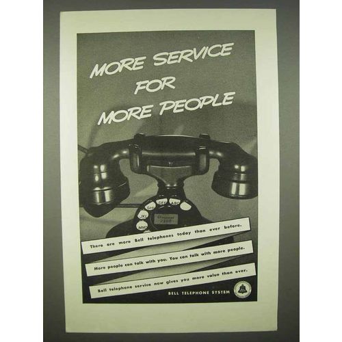 1938 Bell Telephone Ad - More Service for More People