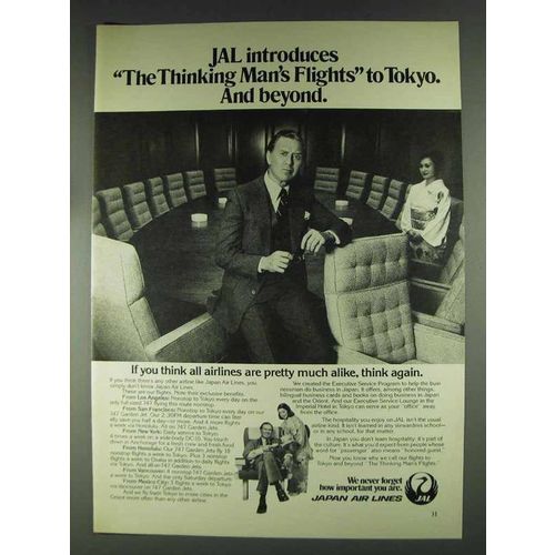 1979 JAL Japan Air Lines Ad - Thinking Man's Flights