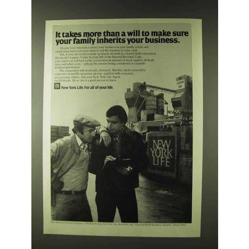 1979 New York Life Insurance Ad - Takes More Than Will