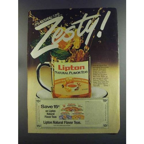 1982 lipton Natural Flavor Teas Ad - Zesty