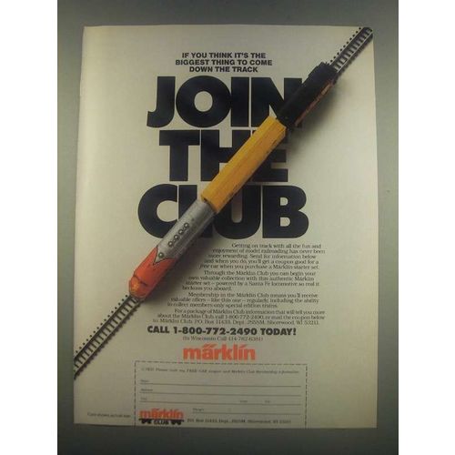 1985 Marklin Club Trains Ad - Join The Club