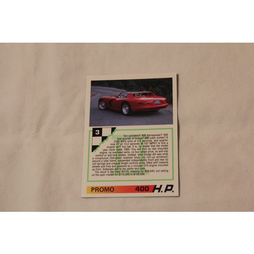 1992 Performance Years Muscles Cards II PROMO-93 DODGE VIPER