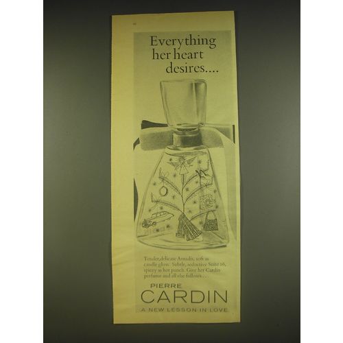 1963 Pierre Cardin Amadis Perfume Ad - Everything her heart desires