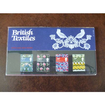 1982 GB British Textiles Presentation Pack 137 stamps Morris Nash Foster