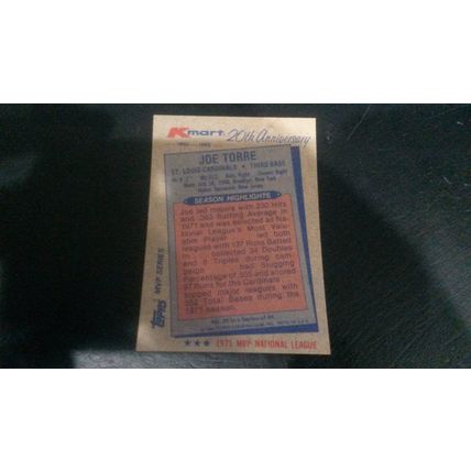 1982 Topps K-Mart 20th Anniversary Card # 20 Joe Torre Excellent (5) Cardinals