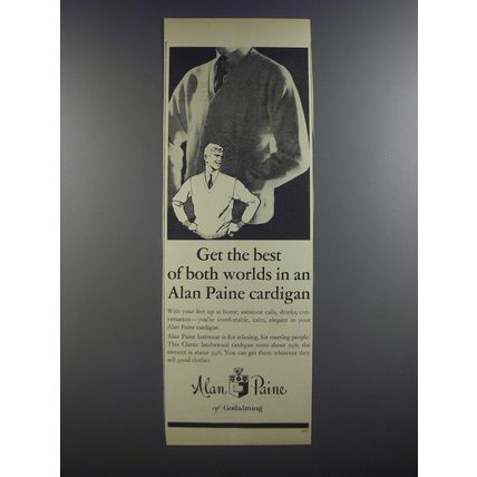 1964 Alan Paine Cardigan Ad - Get the best of both worlds in an Alan Paine