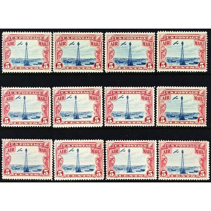 C11, Mint F/VF NH 5¢ WHOLESALE LOT of 12 Stamps CV $120 - Stuart Katz