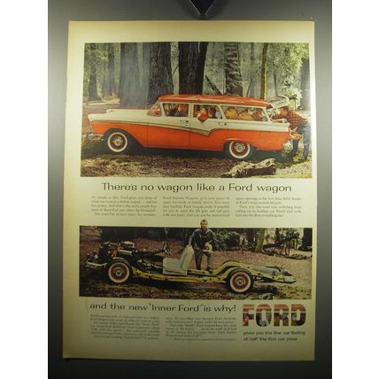 1957 Ford Station Wagon Ad - There's no wagon like a Ford wagon