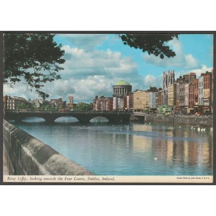 River Liffey and Four Courts, Dublin, c.1970s - John Hinde Postcard