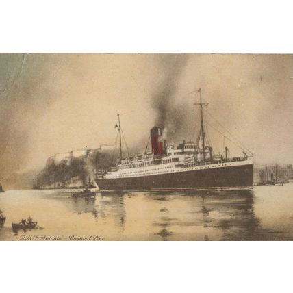 RMS Antonia Cunard Line Ship Rare Antique Postcard