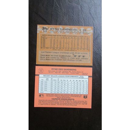 Four (4) Ryne Sandberg Baseball Cards (See Pictures and Descriptions Below)