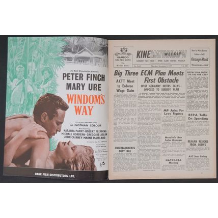 KINE WEEKLY 1957 Windom’s Way - Peter Finch UK MAGAZINE