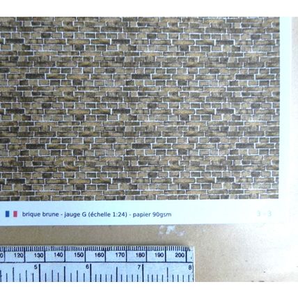 Papier brique - marron - calibre G échelle 1:24 - feuille A4 (297x210mm