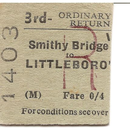 B.T.C. Edmondson Ticket - Smithy Bridge to Littleborough