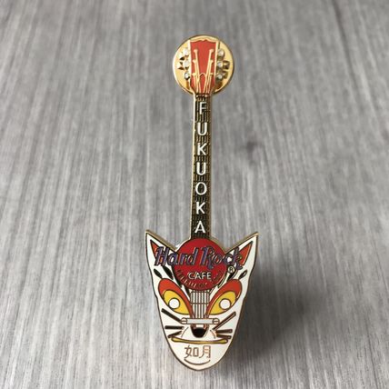 Vintage 2001 Hard Rock Cafe JAPAN Cat Kitsune MASK FUKUOKA Guitar LE pin HRC MT