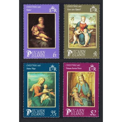 Pitcairn Christmas 'Madonna and Child' paintings 4v 1985 MNH SG#277-280