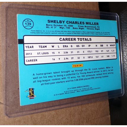PANINI 2014 DONRUSS SHELBY MILLER ROOKIE CARD #139