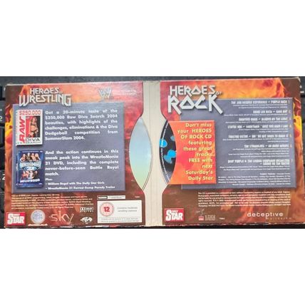 HEROES OF WRESTLING WWE EXCLUSIVE DVD & HEROES OF ROCK CD PROMO 2 DISC SET STAR
