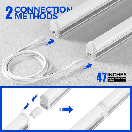 Barrina LED T5 Integrated Single Fixture, 4FT, 2200Lm, 6500K (Super Bright White