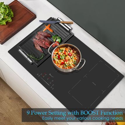 36 Inch Induction Cooktop 5 Boost Burners, Built-In Electric Stove Top Cooker wi