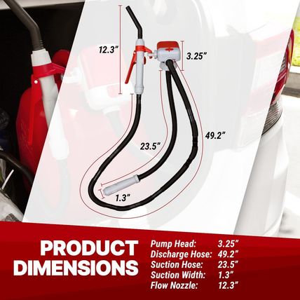 TERA PUMP TRFA02-MTX Fuel Transfer Pump (2.5 GPM), 4-AA Battery Powered Gas Can