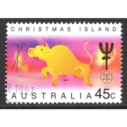 CHRISTMAS ISLAND 1997: YEAR OF THE OX - 45c USED (G6)