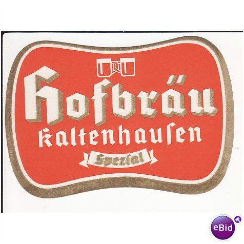 old Austrian beer label - Hofbräu Kaltenhausen Spezial