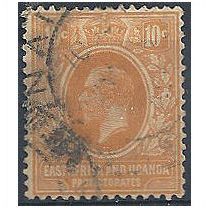 British East Africa 1912 SG47 10c Yellow-Orange F/Used.