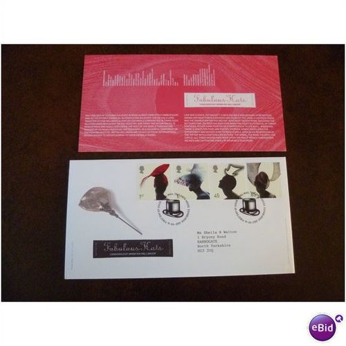 2001 GB Fabulous Fashion Hats FDC Edinburgh Top Hat