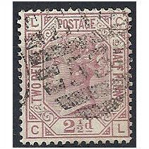 1879 SG141 2 1/2d Rosy-Mauve Plate 15 Good Used Check Letters "LC".