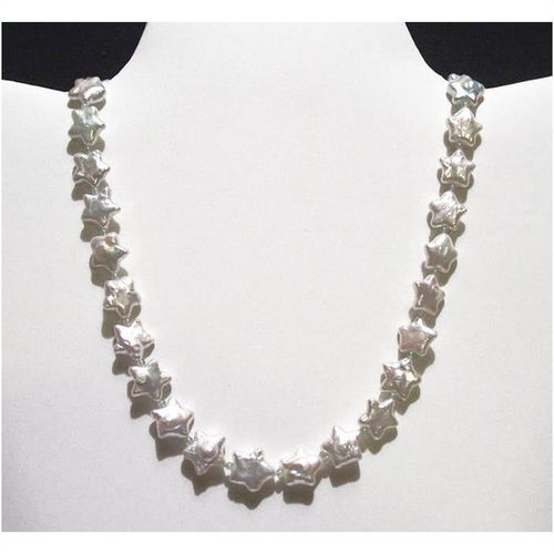 Necklace fresh water pearl stars 19.5 inch ladies bridal fashion costume jewelry