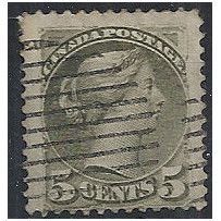 Canada 1876 SG85 5c Olive-Green Good/Fine Used .. .