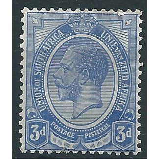 South Africa 1922 SG9 3d Ultramarine Mounted Mint ....