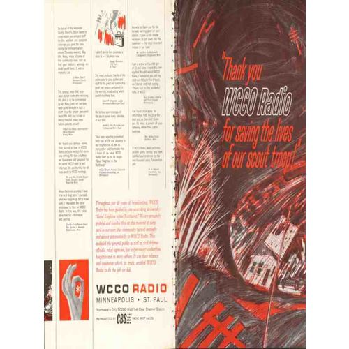 wcco 1965 minneapolis mn thank you for saving lives radio vintage ad