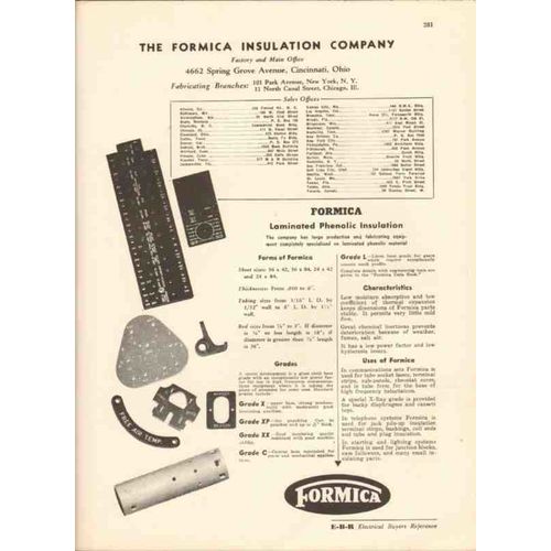 formica insulation company 1943 laminated phenolic vintage catalog