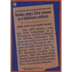 1978 Topps Brooks Robinson Record Breaker #4