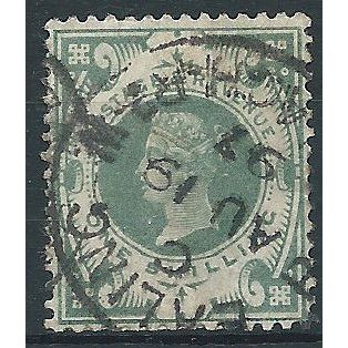 1887 SG211 1/- Green with EALING CDS Cancel Fresh Colour.