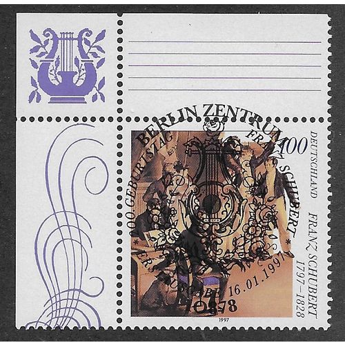 GER 1997 100pf 'FRANZ SCHUBERT' (CORNER MARGIN)FINE USED (EBID53-870)