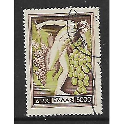 GREECE 1953 NATIONAL PRODUCT SG 712 5000d GREEN BROWN FINE USED