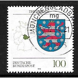 GERMANY 1994 100pf THURINGEN SG 2597 FINE USED