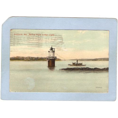 ME Portland Lighthouse Postcard Spring Point Ledge Light lighthouse_box1~179