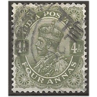 India 1911 SG175 4a Olive-Green Good/Fine Used ... ..