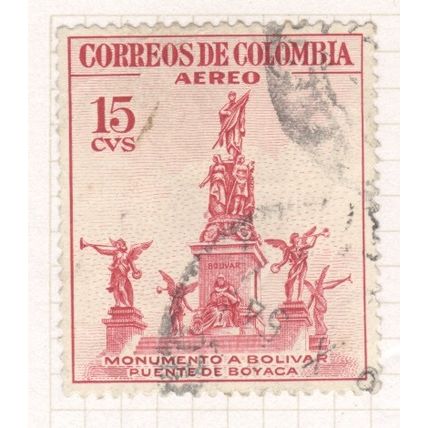 Colombia 1954 - 15cvs red - Bolivar Monument - used