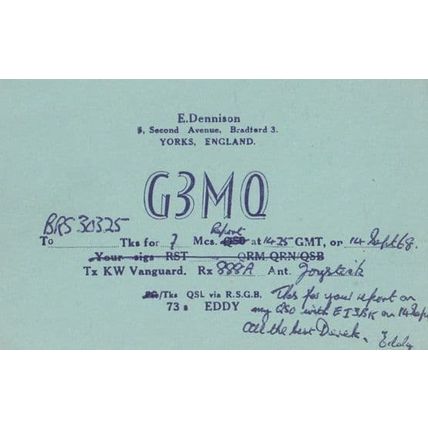 Bradford Amateur Radio QSL Shortwave Joystick Antenna 1940s Postcard