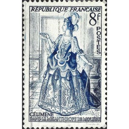 FRANCE, Celimene in the Misanthrope of Moliere, blue 1953, 8f