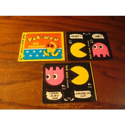 1980 Fleer, PAC-MAN, Sticker Cards, 15-cards
