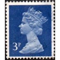 1971-96 Machin . 3p.Value. Ultamarine. Two Phosphor Bands. Fine Used