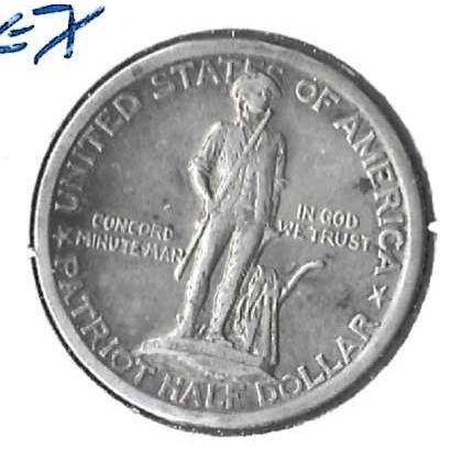 1925 US Silver Comm Lexington Half Dollar XF
